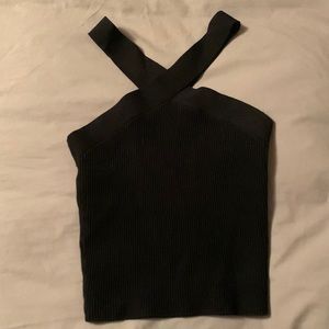 Black Criss Cross Aritzia Sculpt Knit Tank